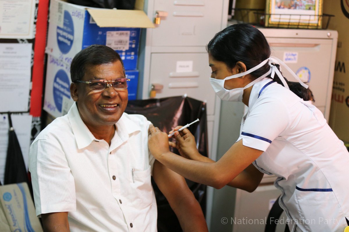 bimanprasad's tweet photo. Had my Covid-19 Vaccine this morning at #Samabula Health Center.

A big Vinaka Vakalevu to the staff and nurses especially to Deepa and Jyotishma. Please encourage your friends and family to get vaccinated. https://t.co/7LSDqna7j1