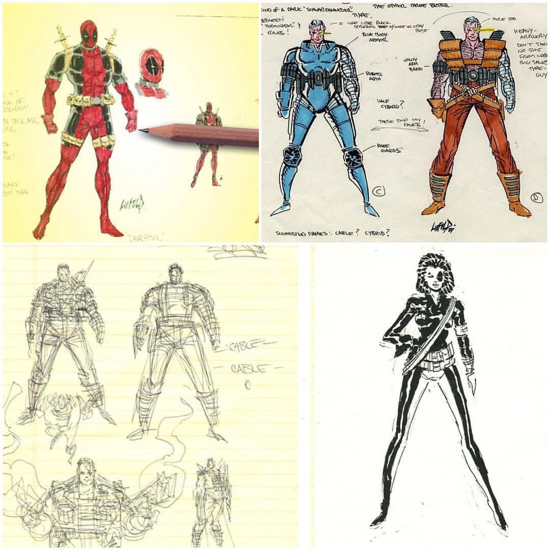robertliefeld's tweet photo. My early sketches of my most popular Marvel creations. https://t.co/Deeeyg4Ffo
