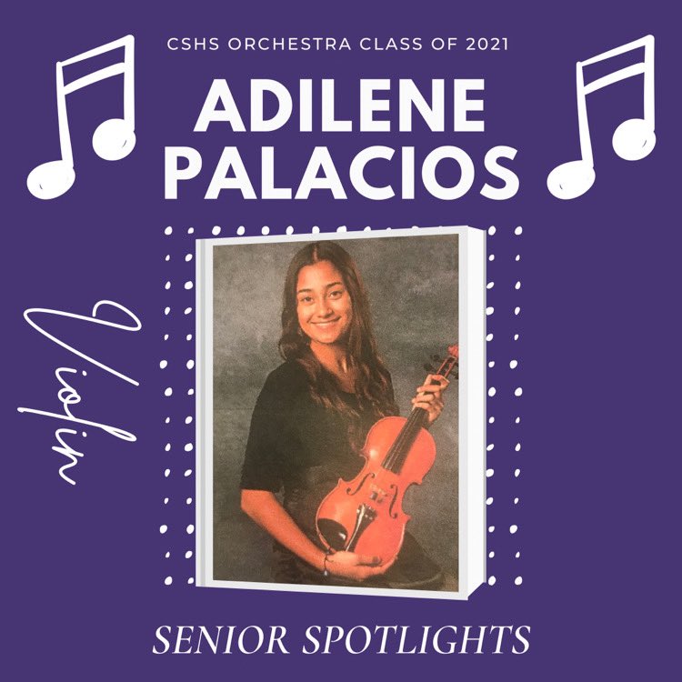 CSHSOrchestra's tweet image. Today’s senior is Adilene Palacios! 

Adi, we are so glad that you’ve been in our orchestra &amp;amp; that you found orchestra as a part of your creative aspect! We know you’ll do great things someday!