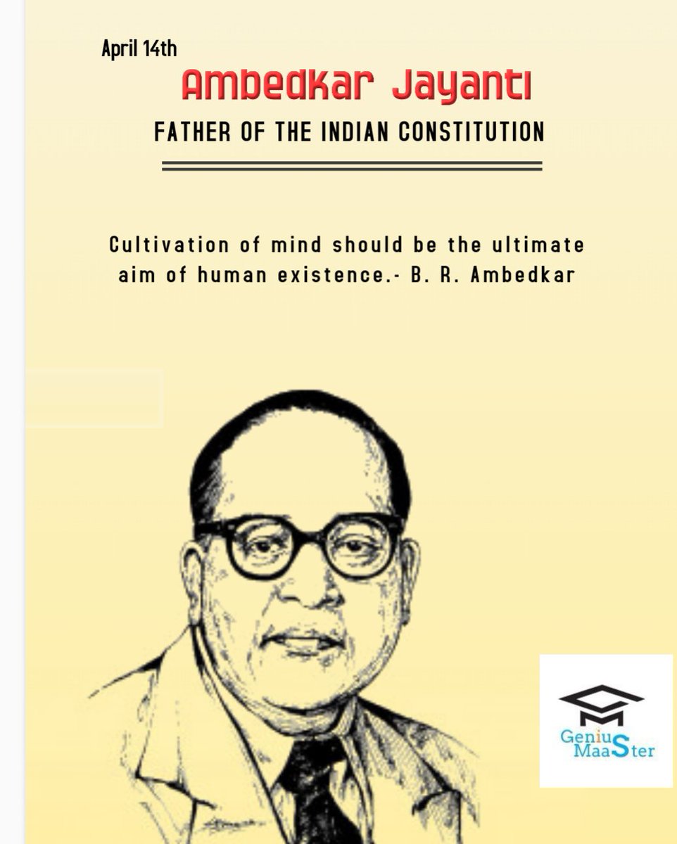geniusmaaster's tweet photo. 'Be Educated, Be Organised and Be Agitated'@geniusmaaster,@narendramodi
@pmo,@ArvindKejriwal
@Minister_Edu
@DANSNOTION1
Lets celebrate his life #JaiBhim 
#educational #education #BabaSahebAmbedkar #Babasaheb #IndiaFightsCorona #NarendraModi https://t.co/FfDXTTYAfw