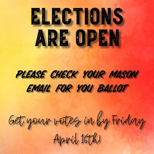 Hi PETES Members! 👋🏼 this is just a friendly reminder to submit your votes for the new Executive Board! Elections will close on Friday April 16th. Make sure to get your vote in for the before time runs out!🗳⏱