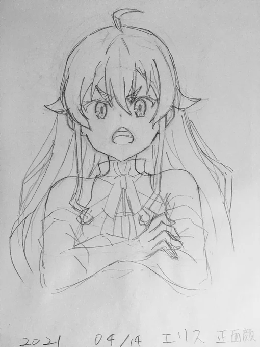 正面顔と歩きの模写(o'ω'o) 