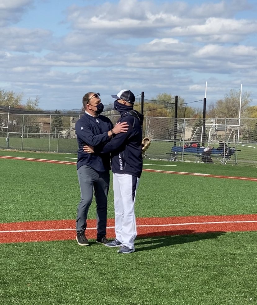 It was great to win today! To me, this was better. A great friend to me and Lake Park Baseball Bill Ackerley threw out the first pitch for the 2021 season in honor of his late wife Annmarie.  Their boys AJ and Tommy were cheering on. It was a perfect strike too!