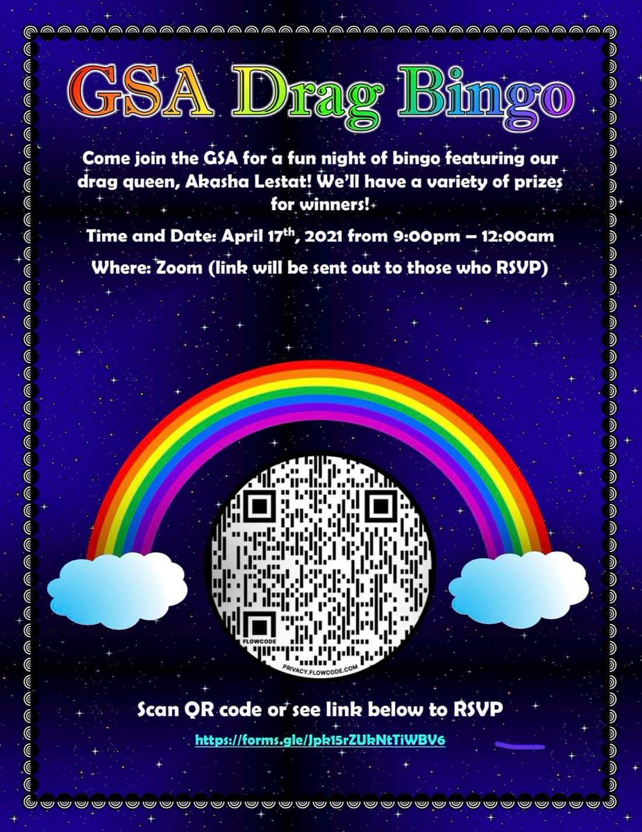 dubjaygsa's tweet photo. Attention bingo lovers. It is once again that time of year when the W&amp;J GSA holds Drag Bingo! This year to make it possible, we will be holding it on Zoom. The link to RSVP/reserve a space will be provided in the tweet below this. https://t.co/4cTE9gnBuI