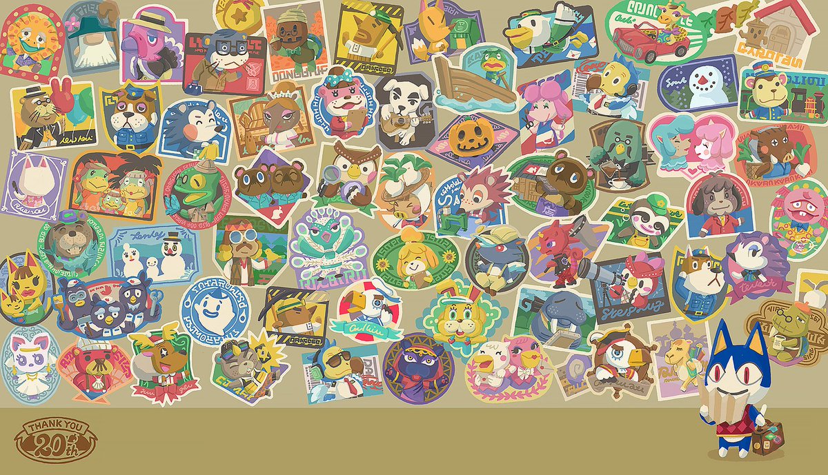 Cela fait maintenant 20 ans que la série "Animal Crossing" existe ! 🎉

Voici une illustration spéciale 20 ans regroupant tous les personnages phares de la série, espérons avoir quelques surprises à l'avenir dans Animal Crossing New Horizons !