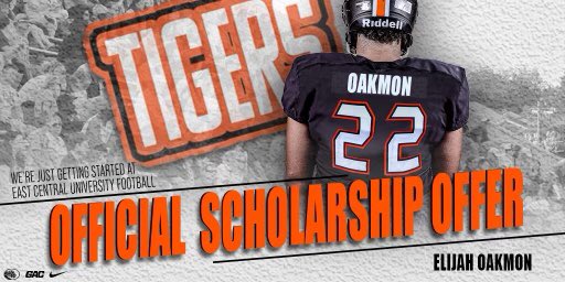 EOakmon_22's tweet photo. #AGTG After a great conversation with @ECUCoachKMac I am truly blessed and honored to say I have  receive my first scholarship offer from the East Central University #ECU #FAMILY WE’RE JUST GETTING STARTED  @PF_HighFootball @juice7v7 @TAthelight https://t.co/cRuswvM35O