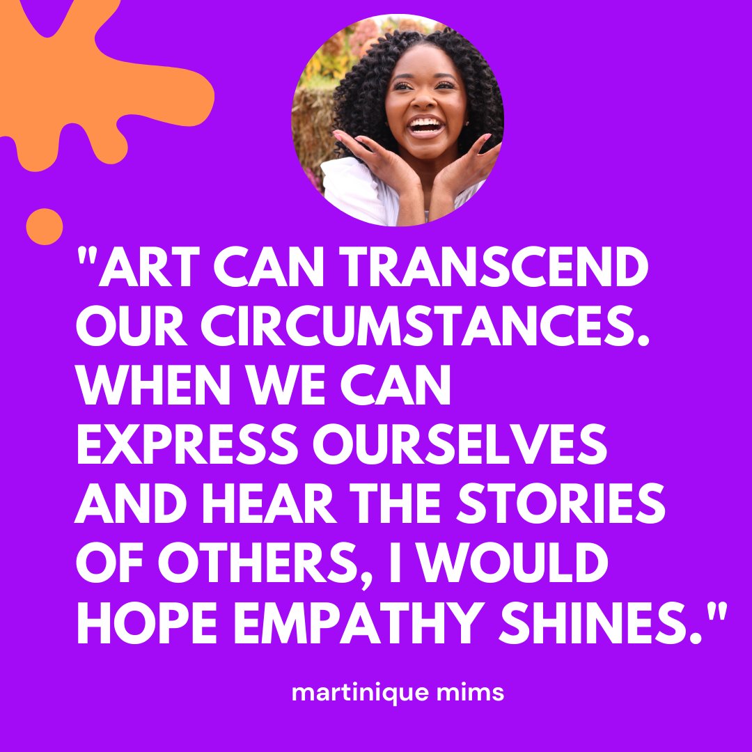 speakwordscom's tweet photo. "#Art can transcend our circumstances. When we express ourselves and hear the #stories of others, I would hope empathy shines or at least understanding." - Martinique Mims, Children's Book Author #childrensbooks #interviews #authors #quotes https://t.co/PCjma4RAHU