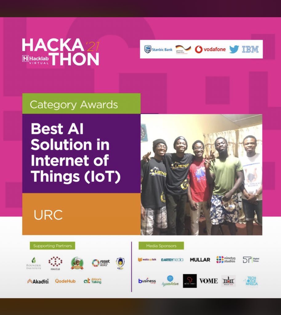 uenr_robotics's tweet image. In the just ended Hacklab Hackathon ,The Uenr Robotics Club emerged 3rd and also was adjudged the best Artificial Intelligence (AI) solution in internet of things (IOT)

@hacklabfdn @GhieUenr @uenrofficial @UenrSrc 
#Hacklab2021
1/3