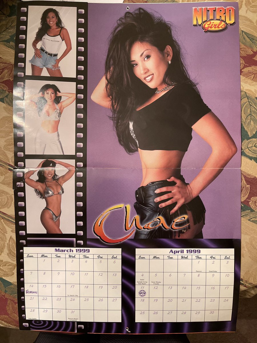 CaptainFun85's tweet image. Found my 1999 @WCWWorldwide Nitro Girls calendar. Good News! 1999 and 2021 share the same structure!