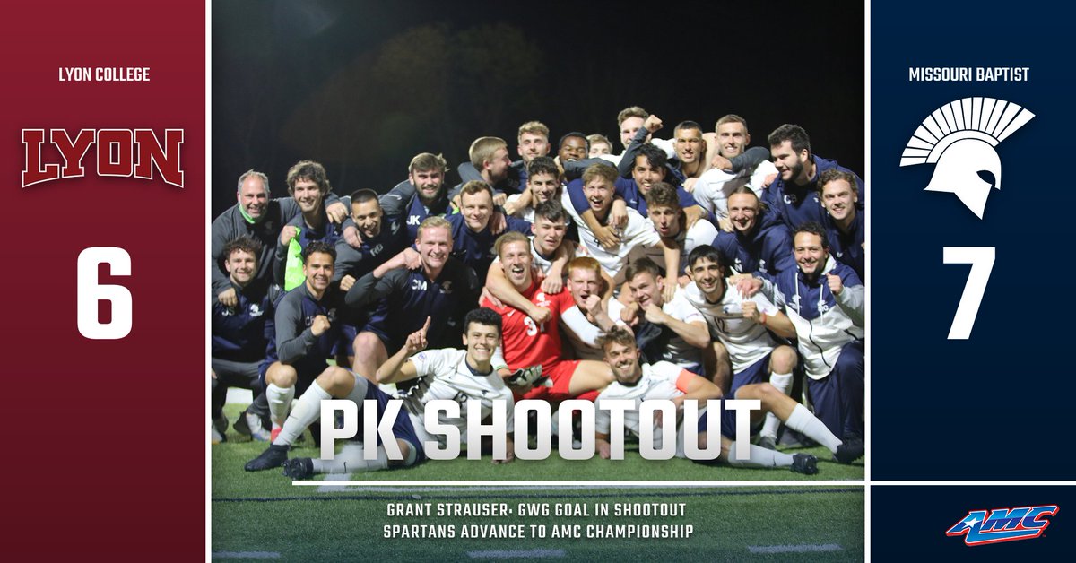 MBUAthletics's tweet photo. And exhale... @mbumenssoccer is headed to the AMC Championship game! After 110 minutes and 9 rounds of penalty kicks it's the freshman Grant Strauser who buried the winner! #SpartanUp https://t.co/Pb6NxbHKoe