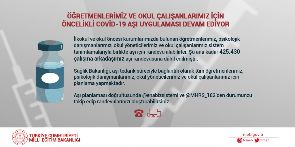📌 Bakanımız Sayın Ziya SELÇUK'tan aşı açıklaması 👇
<a href="/tcmeb/">Millî Eğitim Bakanlığı</a>
<a href="/ziyaselcuk/">Ziya Selçuk</a>
<a href="/mahmutdemirttas/">Mahmut Demirtaş</a>
<a href="/MemetPolat0247/">Memet Polat</a>
<a href="/DerikKaymakam/">T.C. Derik Kaymakamlığı</a>
@Mustafa197647