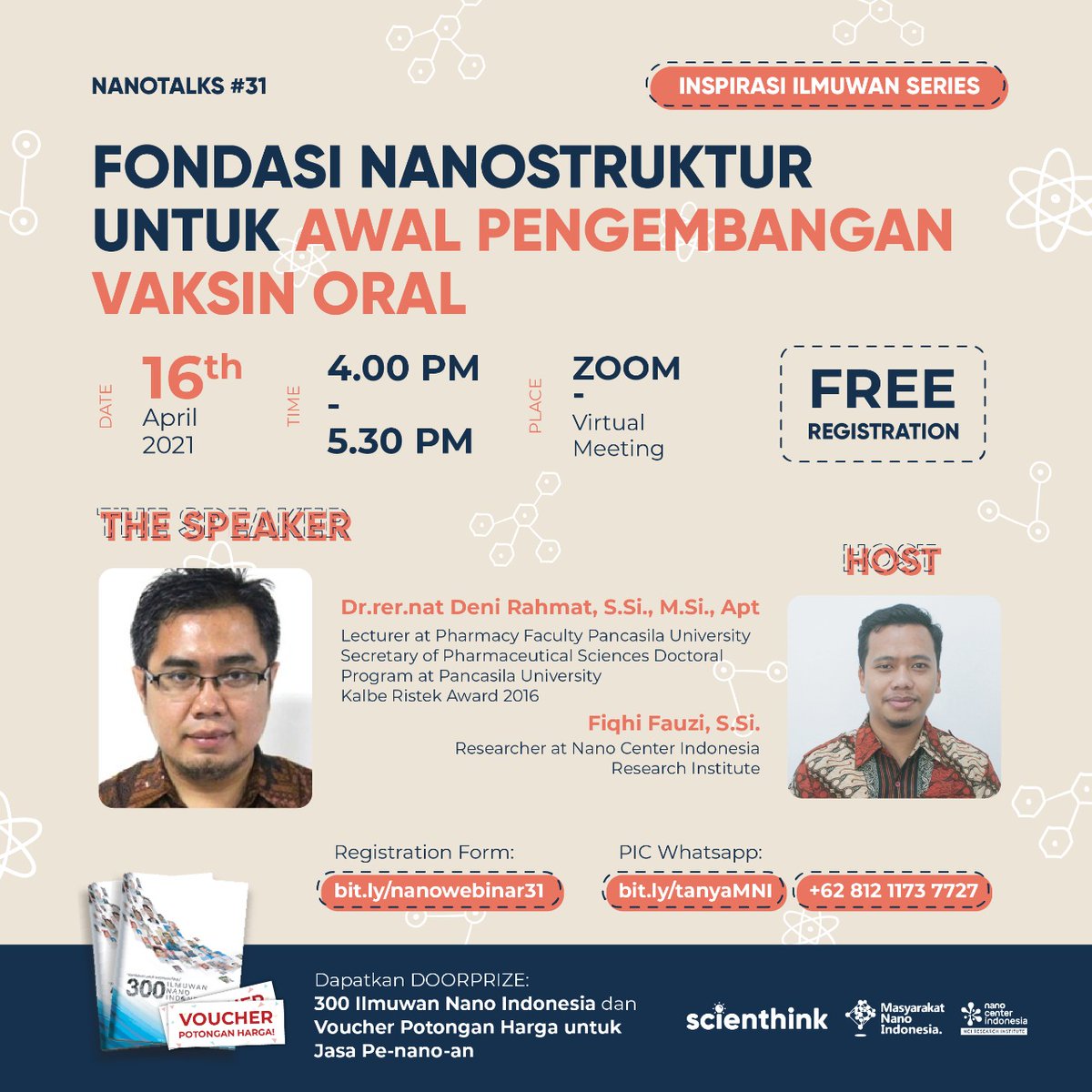 CenterNanoID's tweet photo. Nano Talks #31 Fondasi Nano struktur Untuk Awal Pengembangan Vaksin Oral

https://t.co/B1W8T4yXN1

#webinar #seminaronline #scienthink #nanotalks #nanostruktur #vaksin https://t.co/7qQywLpCJX https://t.co/8HcmMvJpXt
