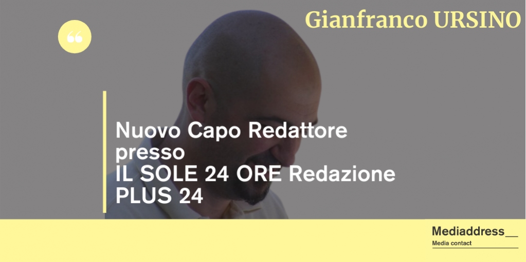 ✅ È cambiato l'incarico per Gianfranco URSINO che ora è Capo Redattore presso la redazione di "IL SOLE 24 ORE Redazione PLUS 24"!

#ilsole24ore #quotidiano #economico #finanziario