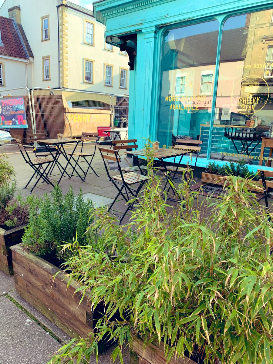 Not ideal...but....we have outside seating ☀️