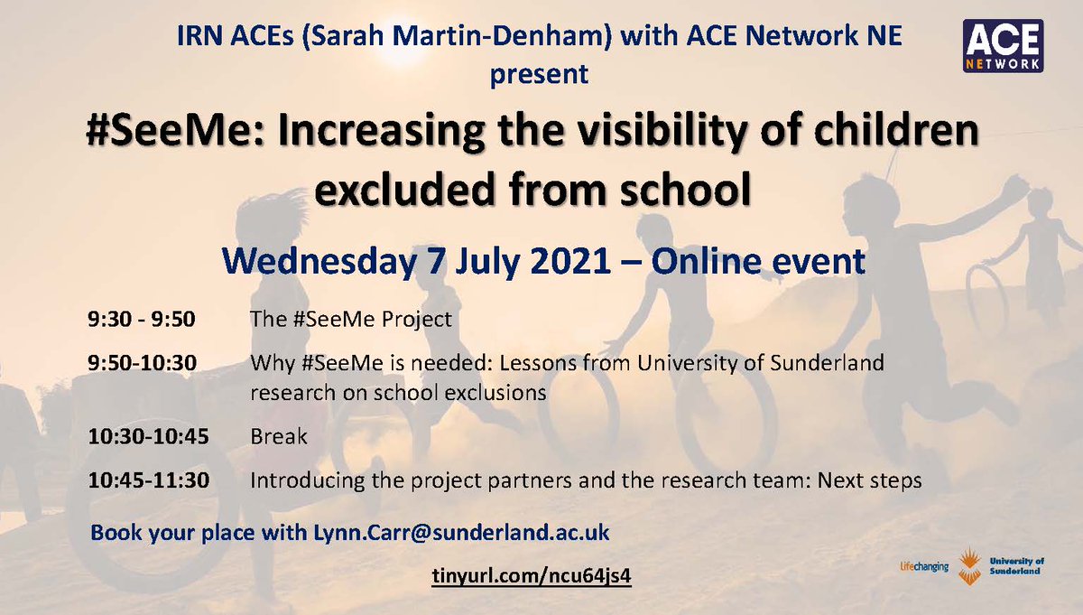 ACEnetworkNE's tweet photo. Another exciting project with @BlogSenco the Faculty of Arts and Creative Industries @sunderlanduni #SeeMe with 50 children who have been excluded from school. If you are interested please come along to the free launch event 💜 https://t.co/muU8QNGhMN