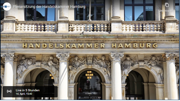 (1/2) **Heute ab 16 Uhr: Sondersitzung des #Plenums mit dem <a href="/Senat_Hamburg/">Hamburger Senat</a> ** 
Die Folgen der Coronakrise für die Hamburger Wirtschaft sind verheerend. Aus diesem Anlass diskutiert das #Plenum der #hkhamburg heute in einer außerordentlichen Plenarsitzung mit dem Hamburger Senat.