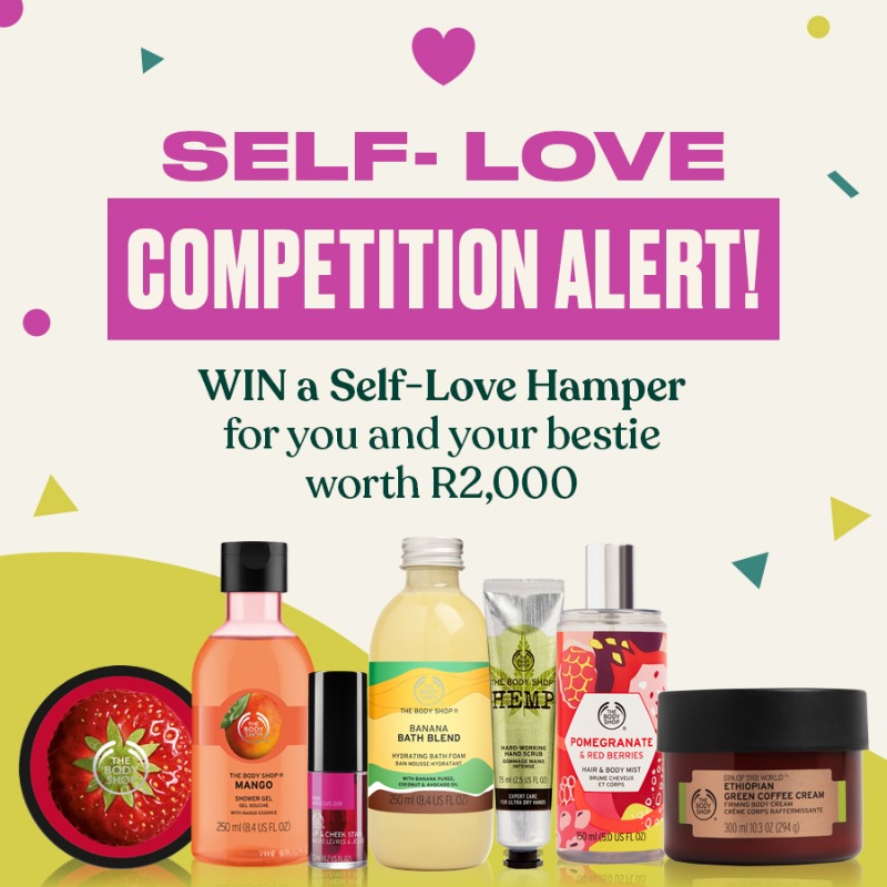 TheBodyShopSA's tweet photo. Stand the chance to WIN a self-love hamper for you AND your bestie worth R2,000 EACH! 🤩🥳 To enter: Tell us what your favourite self-care The Body Shop products are, tag your bestie & use #SelfLoveUprising #SelfLoveRoutine #TheBodyShopSA & don’t forget to like & retweet!