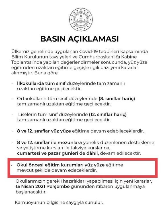 ❝ <a href="/tcmeb/">Millî Eğitim Bakanlığı</a> diğer öğretmenler için gördüğü riski okul öncesi öğretmenleri için neden görmemektedir❞