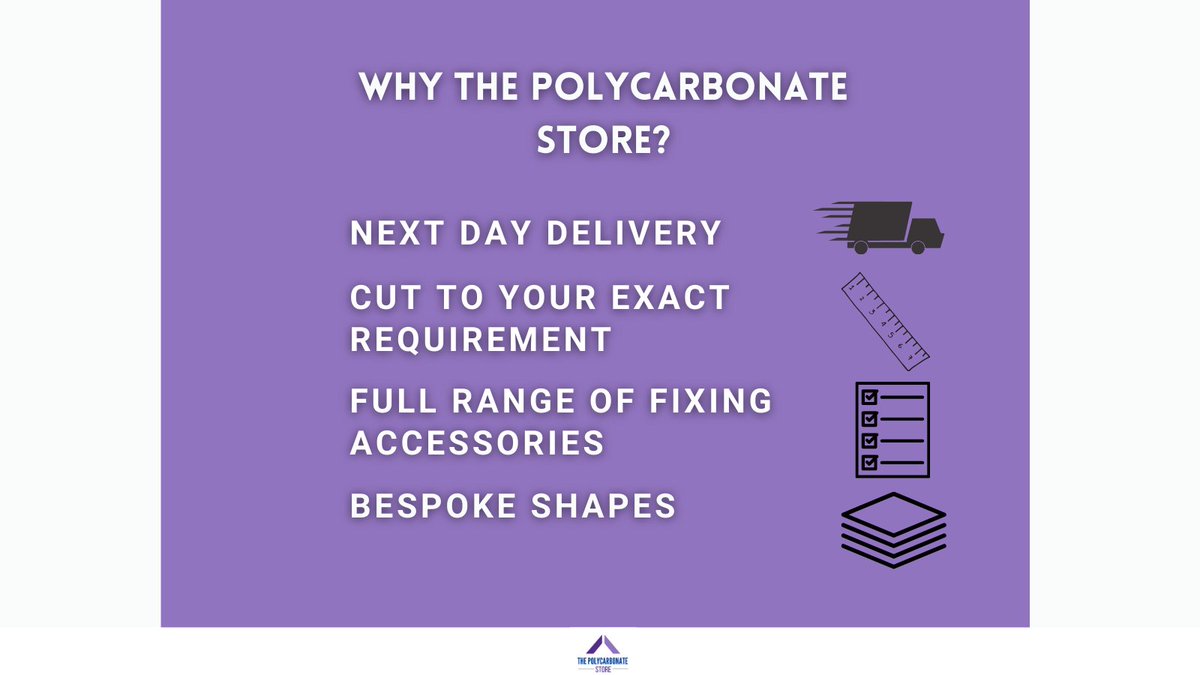 WHY CHOOSE US?🤷‍♀️

NEXT DAY DELIVERY!

CUT TO YOUR EXACT REQUIREMENT!

FULL RANGE OF FIXING ACCESSORIES!

BESPOKE SHAPES!

DON'T MISS OUT WE HAVE A SALE ON NOW!✅

#polycarbonate #fact #nextdaydelivery
