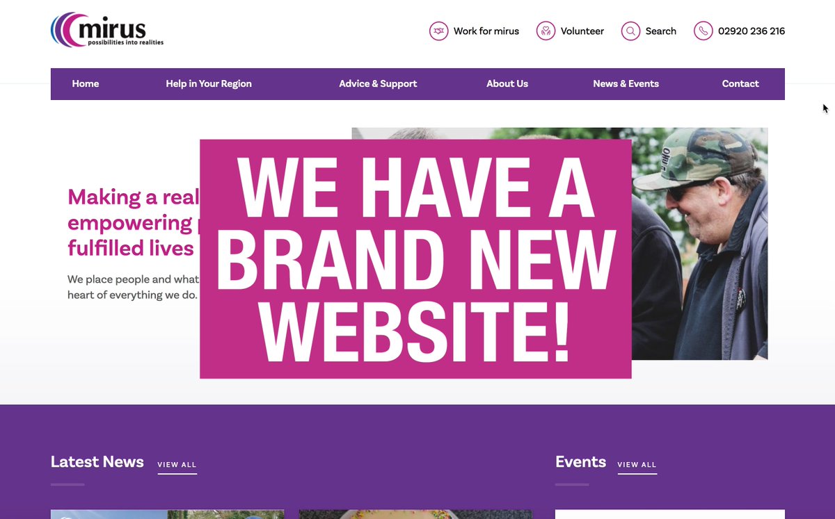 MirusWales's tweet photo. We're excited to announce the launch of our new website! We've created it based on feedback from our staff, volunteers, people we support and others involved with mirus. We love how it turned out! Read our news to find out more - then feel free to explore! https://t.co/gjPep5QLiC https://t.co/mtdQiiOztH