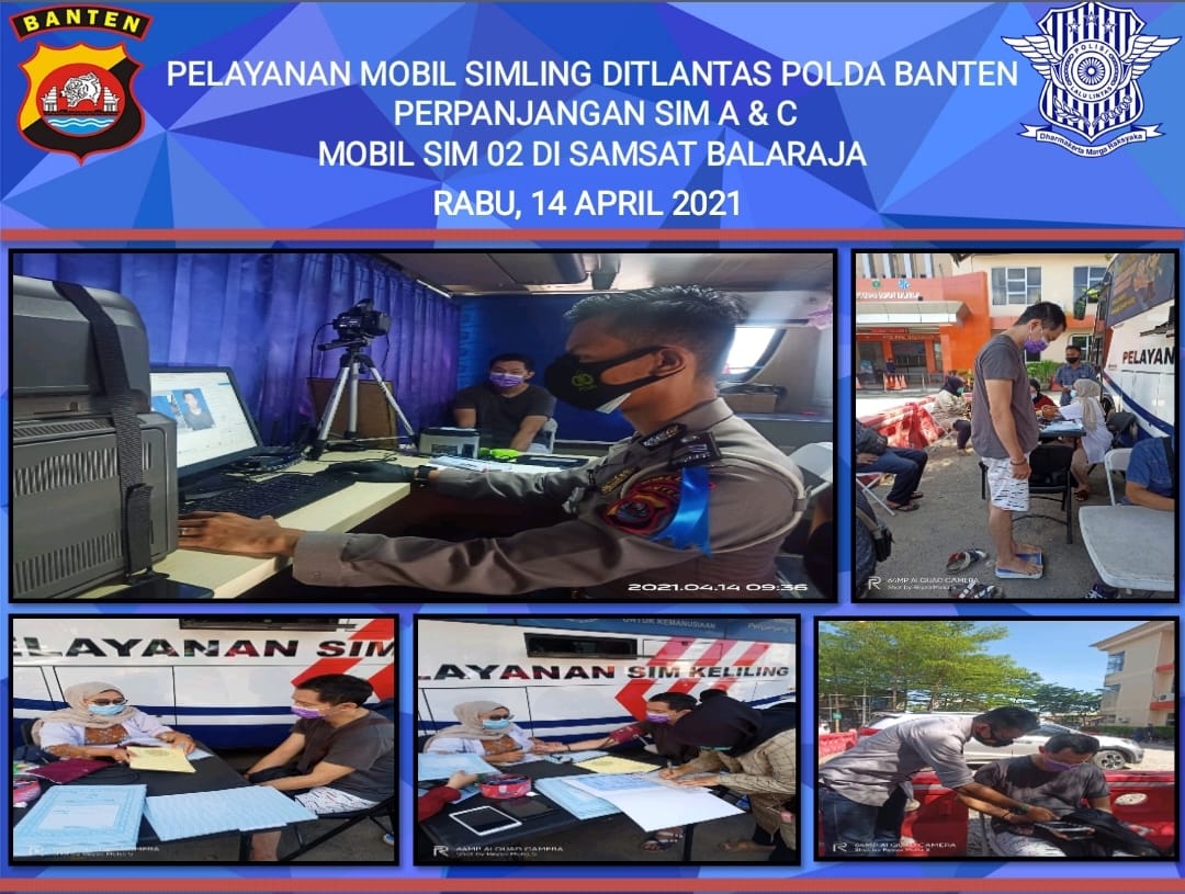 Pelayan SKUKP Uji Simolator SIM Dan SIM Keliling Ditlantas Polda Banten Rabu 14 April 2021