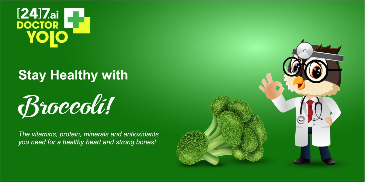 247ai_India's tweet photo. A gentle reminder from Dr YOLO to eat a nutrient-rich diet - keep your body strong with this cruciferous vegetable!
What is your favorite broccoli recipe?
Share it with us!
#247ai #247ite #DrYOLO #EatHealthy #StaySafe https://t.co/IXenf3RIcq