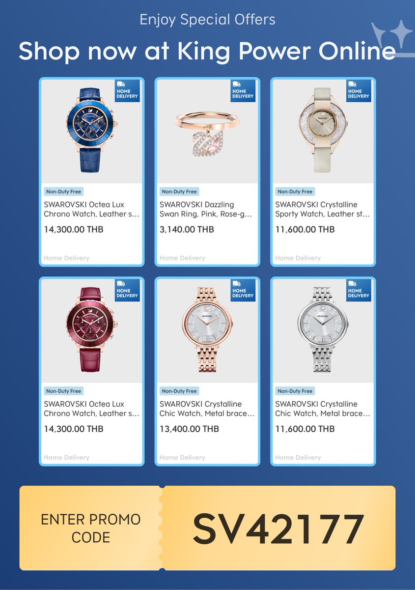 pakkhayasit's tweet photo. New items 🎉 #kingpower #kingpoweronline #watches #swarovski https://t.co/akHaPydG6I