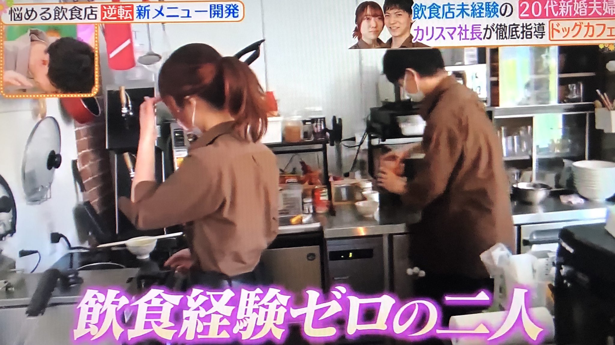 ヒルナンデスで飲食店経験がない夫婦のドッグカフェが放送された画像