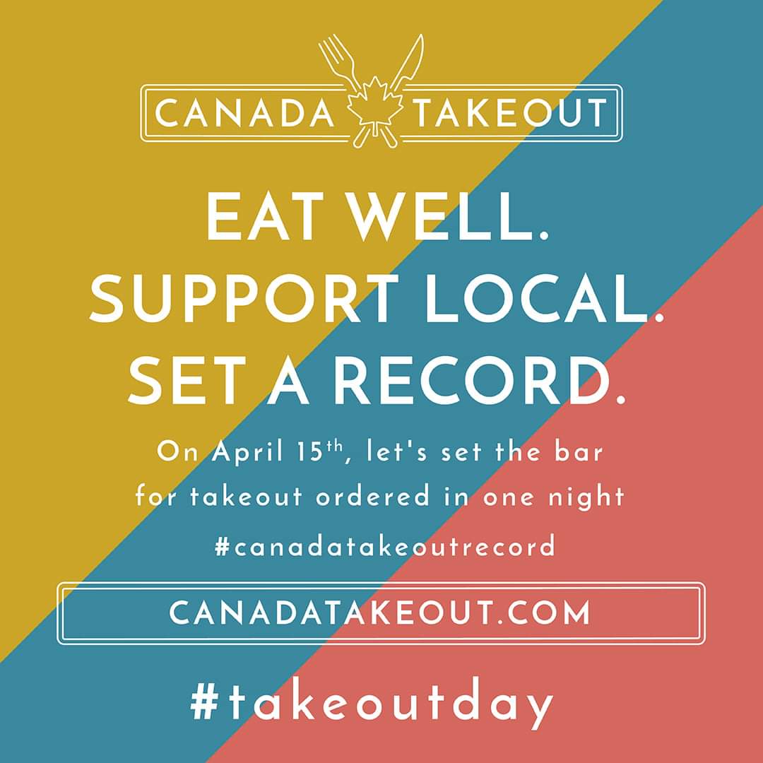 Canada's National Takeout Day is April 15th--this Thursday! Let's set the national record for the most takeout ordered in one day... #takeoutday #canadianrestaurants @canadatakeout