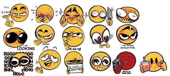 Demyxx1's tweet photo. Free cursed emojis for you to draw as your characters and ocs, just credit me and the people below when you do
Credits to @ICSandwichGuy @PyroPog and astrelle and strawberrylemonwedge on tumblr #drawing #ocs #emojis #drawyourcharacter https://t.co/ECXKhulIa6