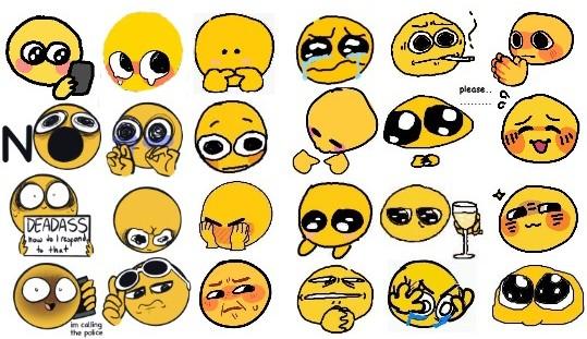 Demyxx1's tweet photo. Free cursed emojis for you to draw as your characters and ocs, just credit me and the people below when you do
Credits to @ICSandwichGuy @PyroPog and astrelle and strawberrylemonwedge on tumblr #drawing #ocs #emojis #drawyourcharacter https://t.co/ECXKhulIa6