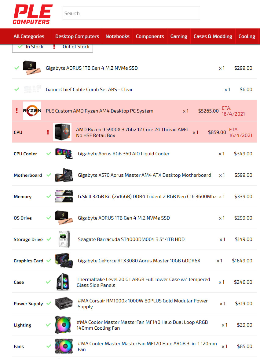 New Rig has been delayed.. YET AGAIN.. sigh.. hopefully CPU is in this Friday and I can get my new rig next week.
Some good (weird) news, looks like I can sell my ROG Strix 2060 Graphics card higher than what I paid for it a few years back!