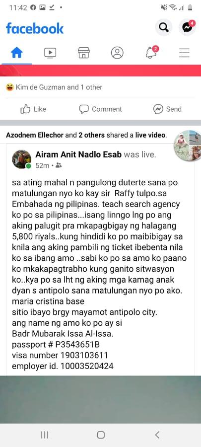 rellybernardo's tweet photo. Good day po, Secretary @teddyboylocsin Baka po pwede natin matulungan ang isa po namin kababayan na taga-Antipolo. Maraming salamat po! #DFA #PleaseHelp 🙏🙏🙏 https://t.co/ePefJtcQeL