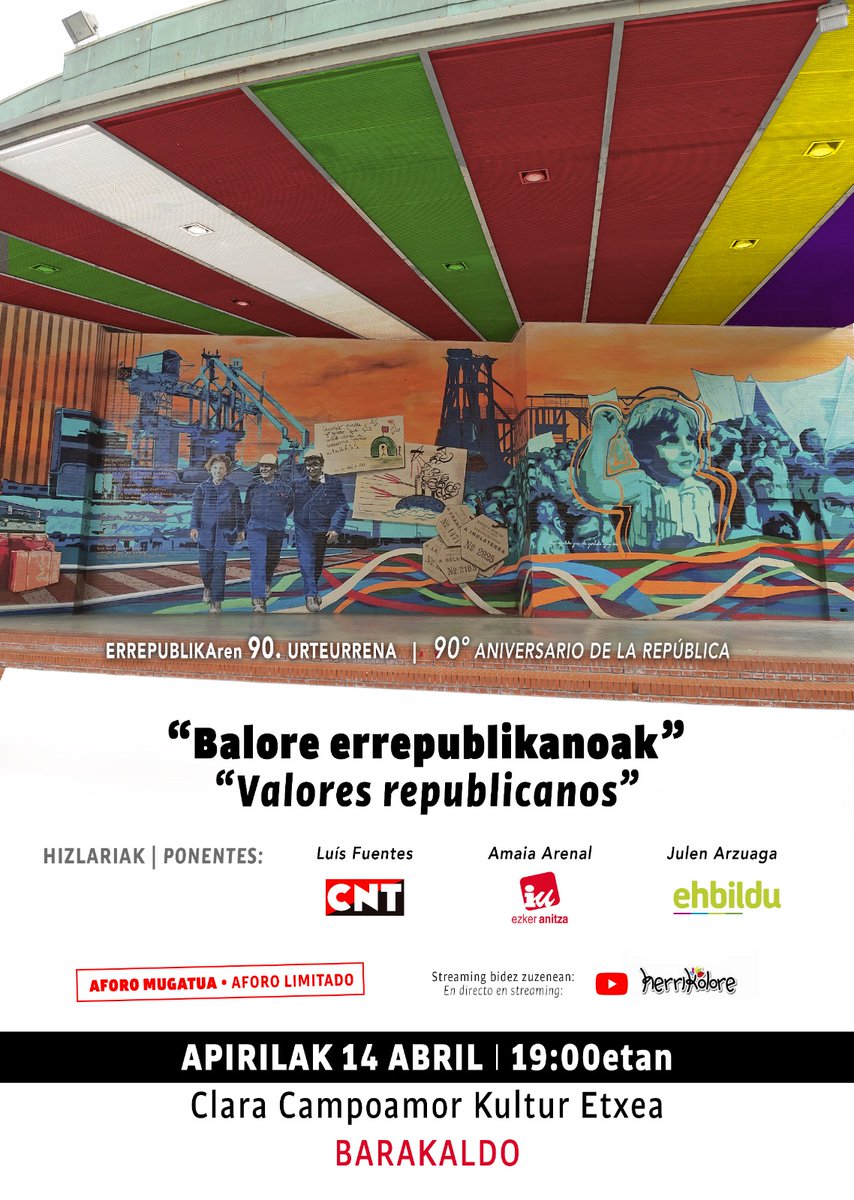 Esta tarde una caterva de anarquistas, comunistas y separatistas, nos juntamos para debatir sobre valores republicanos. Lo puedes seguir en directo a partir de las 19:00 gracias a <a href="/herrikolore/">herrikolore</a> 👇 #Barakaldo
youtu.be/U54vpfxDfd0