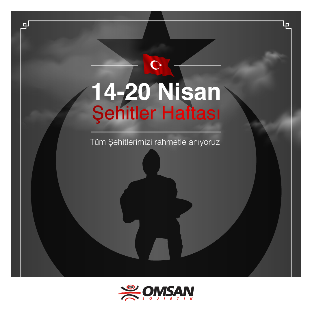 omsanlogistics's tweet photo. Hayatları pahasına ülkemizi koruyan tüm kahraman askerlerimize sonsuz minnettarız. Şehitlerimizi saygı ve rahmetle anıyoruz. #ŞehitlerHaftası https://t.co/cJhQqrTIY3