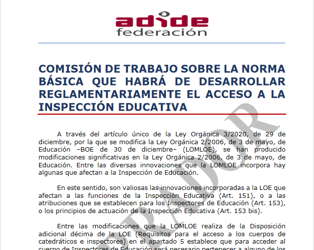 AdideFederacion's tweet photo. Acceso a la #inspección #educativa. Documento borrador de la comisión técnico-jurídica que analiza y elabora propuestas sobre la norma básica que regula el acceso.

Aportaciones hasta el 23 de abril a través de las respectivas asociaciones.

https://t.co/AACwo71rSC https://t.co/a71tlChElu