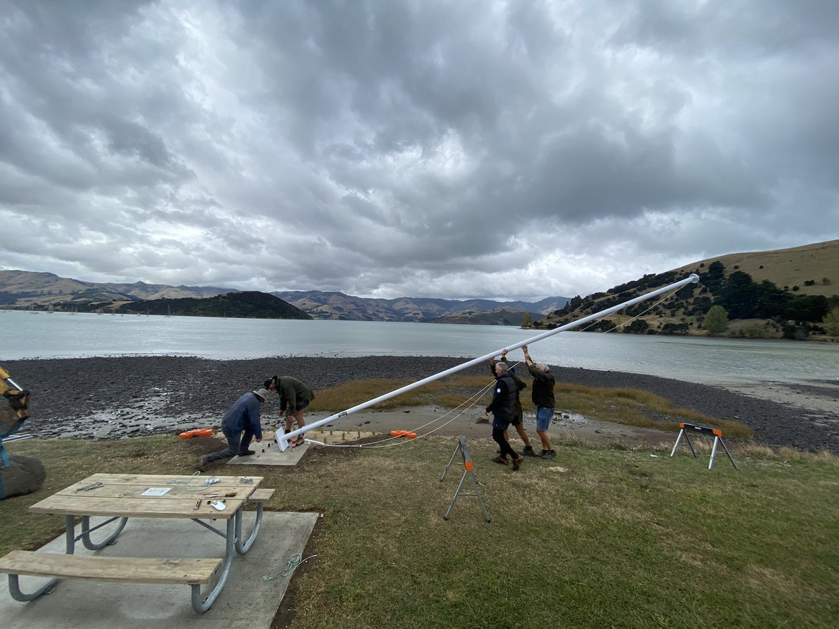 te_wepu's tweet photo. Our wee community at French Farm, Banks Peninsula has a flagpole! This bit of metal took a year to get approved by CCC but we got there!! All set for ANZAC day 2021 and the 14 men who left our bay (13 came back!) will be remembered. @SevenSharp #anzacday https://t.co/ndmrapjV17