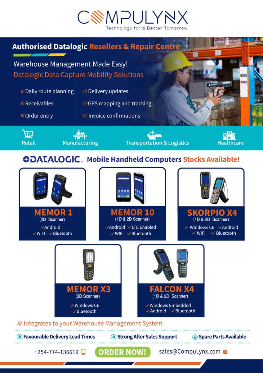 CompulynxLtd's tweet photo. Choose the best Handheld barcode #scanners and #mobile #computers from the best quality product brand Datalogic. Learn More https://t.co/fbTQ3vXctS  #barcodescanner #mobilecomputer #datalogicdevice #BarcodeScannerReader #smartcomputers https://t.co/rwGkGAjBdV