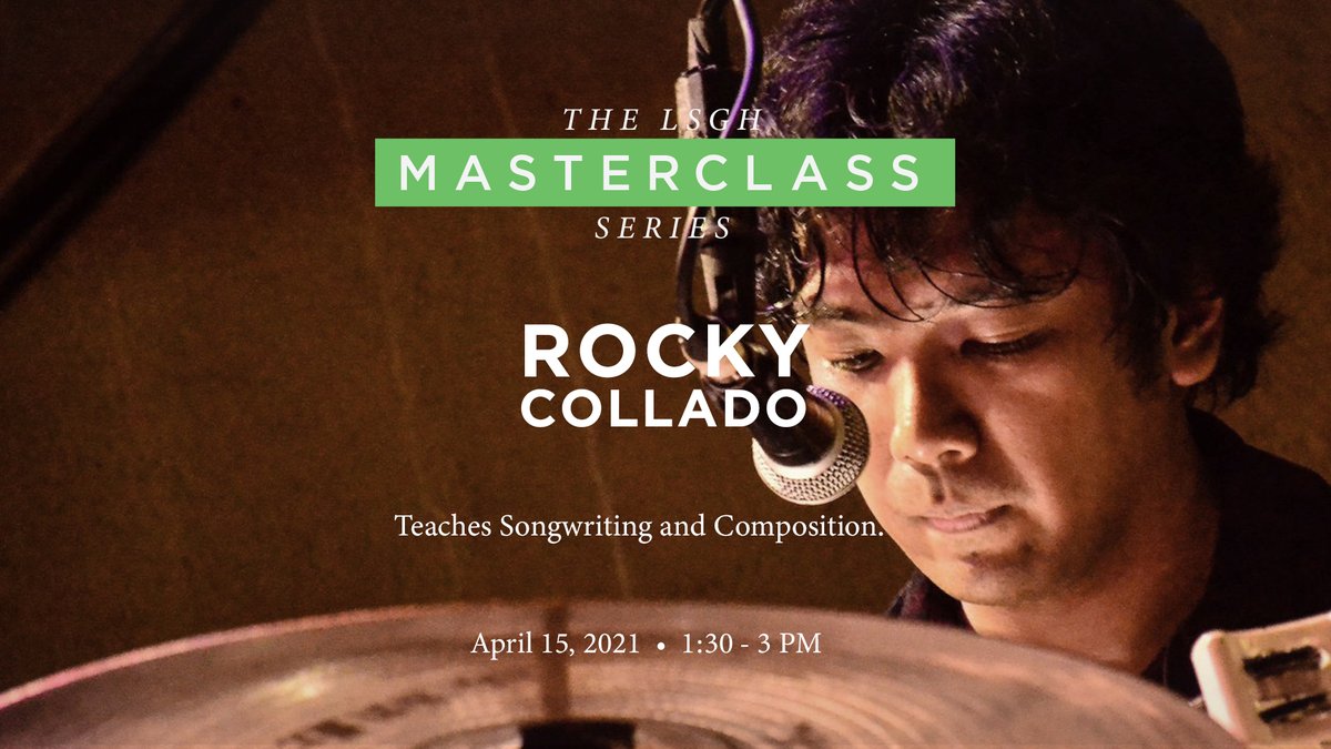 lsgh1959's tweet photo. The LSGH Masterclass Series invites you to discover something more with Mr. Rocky Collado who will be teaching Songwriting and Composition on April 15, 2020.
---
Sponsored by the Humanities and Social Sciences (HUMSS) Department

#LSGHPride 
#TheLSGHMasterclassSeries https://t.co/LL6RtCowgt