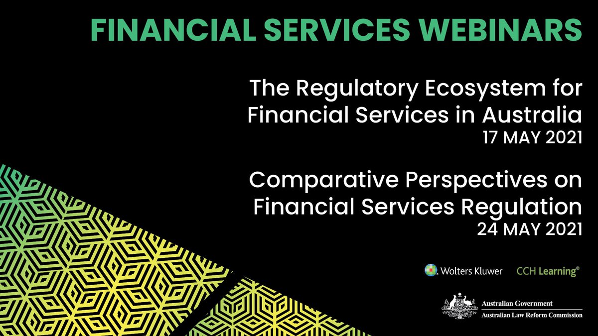 Registrations now open for ALRC Financial Services Legislation Inquiry Webinars
These free, interactive webinars are presented in partnership with <a href="/cchaustralia/">Wolters Kluwer AU</a>.
See thread for links to find out more.
#auslaw
