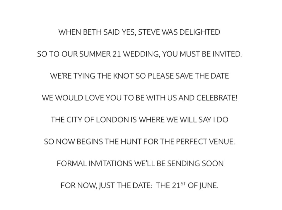 Good morning #EarlyBiz! 
Our Save the Date poems are witty and warm - the perfect way to share your special day with friends and family. Available at prettywittypoesy.com 💕 #SaveTheDate #wedding