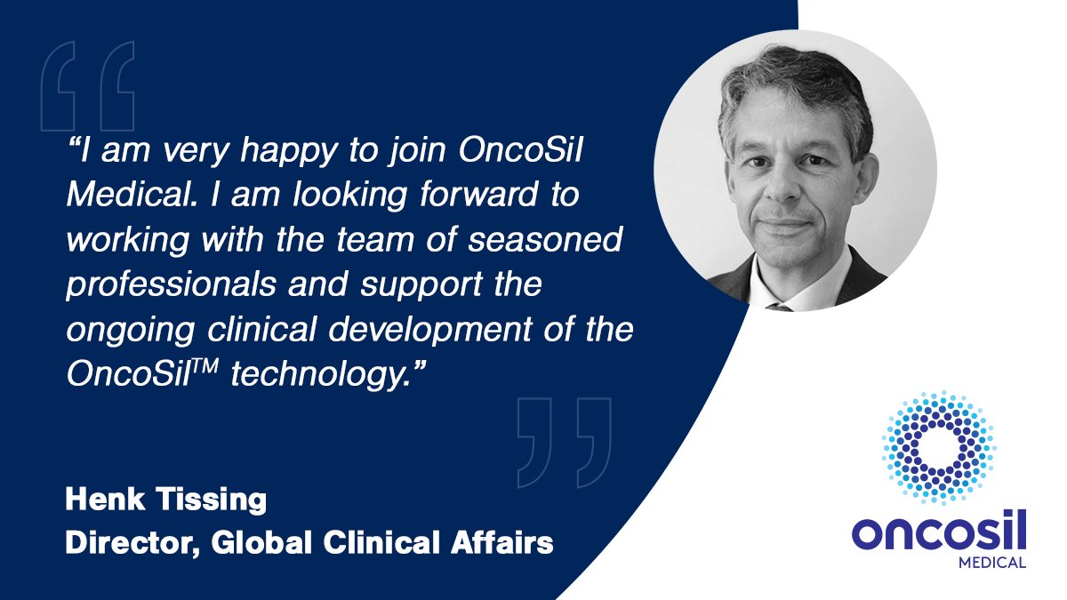 We are pleased to announce the appointment of Henk Tissing as Director, Global Clinical Affairs. Henk will be responsible for the execution of the clinical development program.