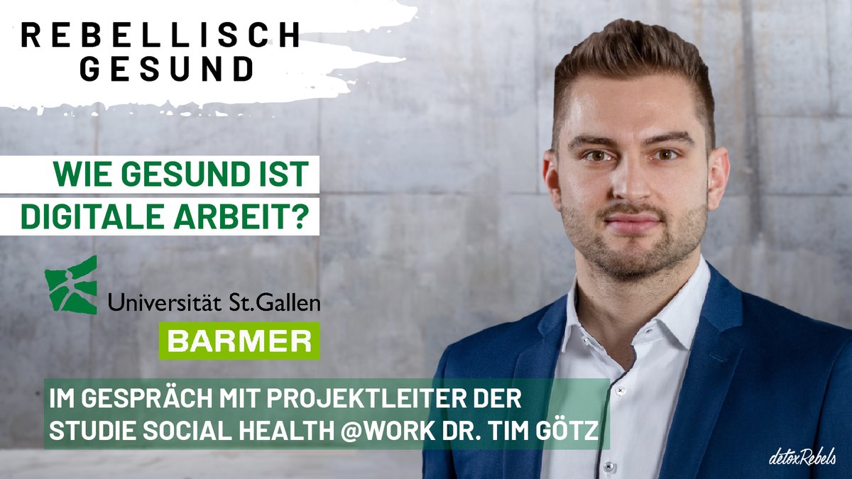 detoxrebels's tweet image. „Richtig gemanagt werden uns der #digitaleWandel und das Mehr an flexibler #Arbeit #gesünder &amp;amp; leistungsfähiger machen.“* 

Spannende Ergebnisse der Studie der @HSGStGallen und @BARMER_Presse in unserer Podcastfolge: spoti.fi/3a6JGIQ 
#SocialHealth 
* @StephanBoehm