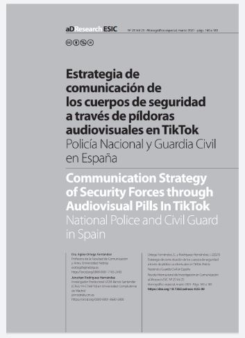 #Artículo Estrategia de comunicación de los cuerpos de seguridad a través de píldoras audiovisuales en TikTok Policía Nacional y Guardia Civil en España
<a href="/Jonattan_Rodri/">Jonattan Rodriguez</a> <a href="/policia/">Policía Nacional</a> <a href="/guardiacivil/">Guardia Civil</a> <a href="/EsicEditorial/">ESIC Editorial</a>
 #TikTok #investigacion <a href="/Nebrija/">Universidad Nebrija</a> <a href="/UCMccinf/">Facultad Ciencias Información</a>
 cutt.ly/UvusLds