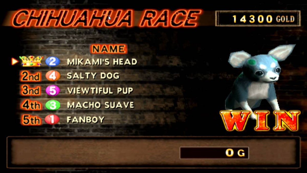 NaviGames.es on Twitter: "¿#SabíasQue en las carreras de chihuahuas de God  Hand, hay un perro llamado Mikami's Head (Shinji Mikami)? Se llama así en  honor a la cita del creador de #ResidentEvil