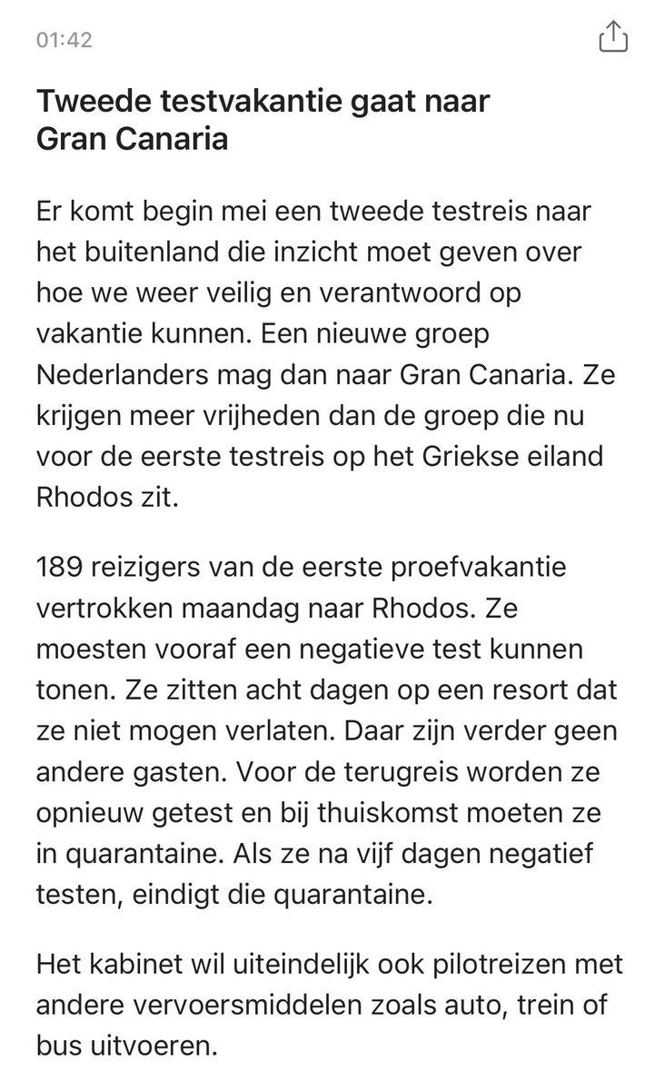 We stoppen met vaccineren vanwege een kans van 1:150.000 op trombose, maar sturen wel vliegtuigen weg als een soort “fieldlab” met kans van ongeveer 1:5000 op een trombose door de vliegreis.