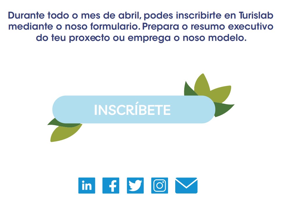 TurislabG's tweet photo. Se tes un proxecto emprendedor que precisa ser acelerado, #Turislab ten aberto ata o 28 de abril o seu prazo de inscrición. 

Para participar sigue os pasos:

1⃣ Enche o formulario
2⃣ Adxunta o teu resumo executivo
3⃣ Dálle a enviar
Toda a info aquí: 👉 https://t.co/4POdnLsyJG https://t.co/8zAuRCxNjj