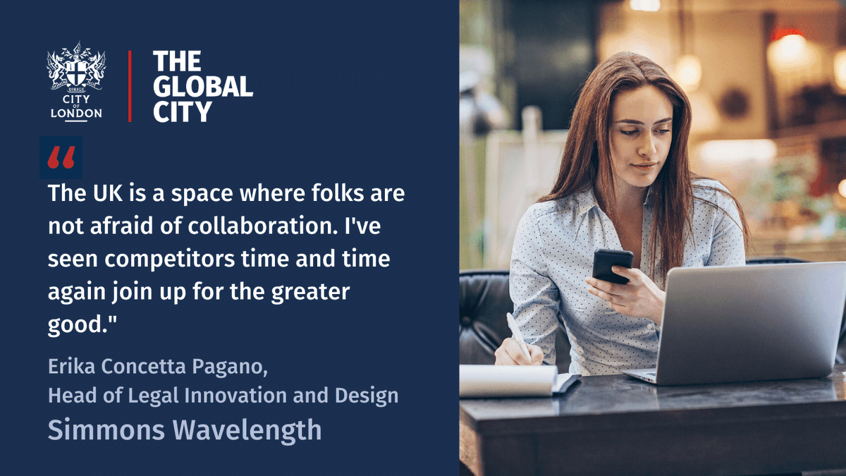 cityoflondon's tweet photo. #LegalEngineering firm Simmons Wavelength, part of @SimmonsLLP, uses data engineering and creative design to deliver positive change in the legal sector. 

@Erikaconcetta shares why the UK was the natural place for Wavelength to launch. #TheGlobalCityUK 

https://t.co/CATYwURH0j https://t.co/zWWFOYXQhx