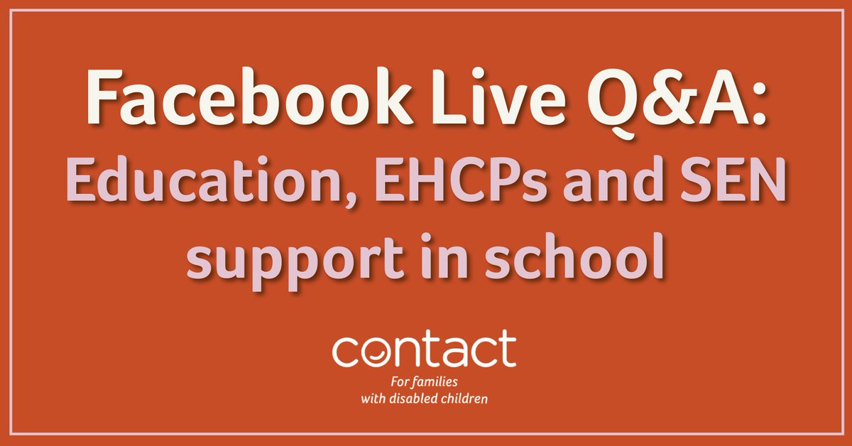 contactfamilies's tweet photo. Got any questions about EHCPs or support for Special Educational Needs? Ask them during our special Facebook Live Q&A this Friday!
📆 DATE: Friday, 16 April
⌚ TIME: 10am — 10.30am
🗺️ PLACE: Contact Ealing's Facebook page
Confirm your presence here 👉 https://t.co/TsWumPw7ZG https://t.co/uVgplPYICy