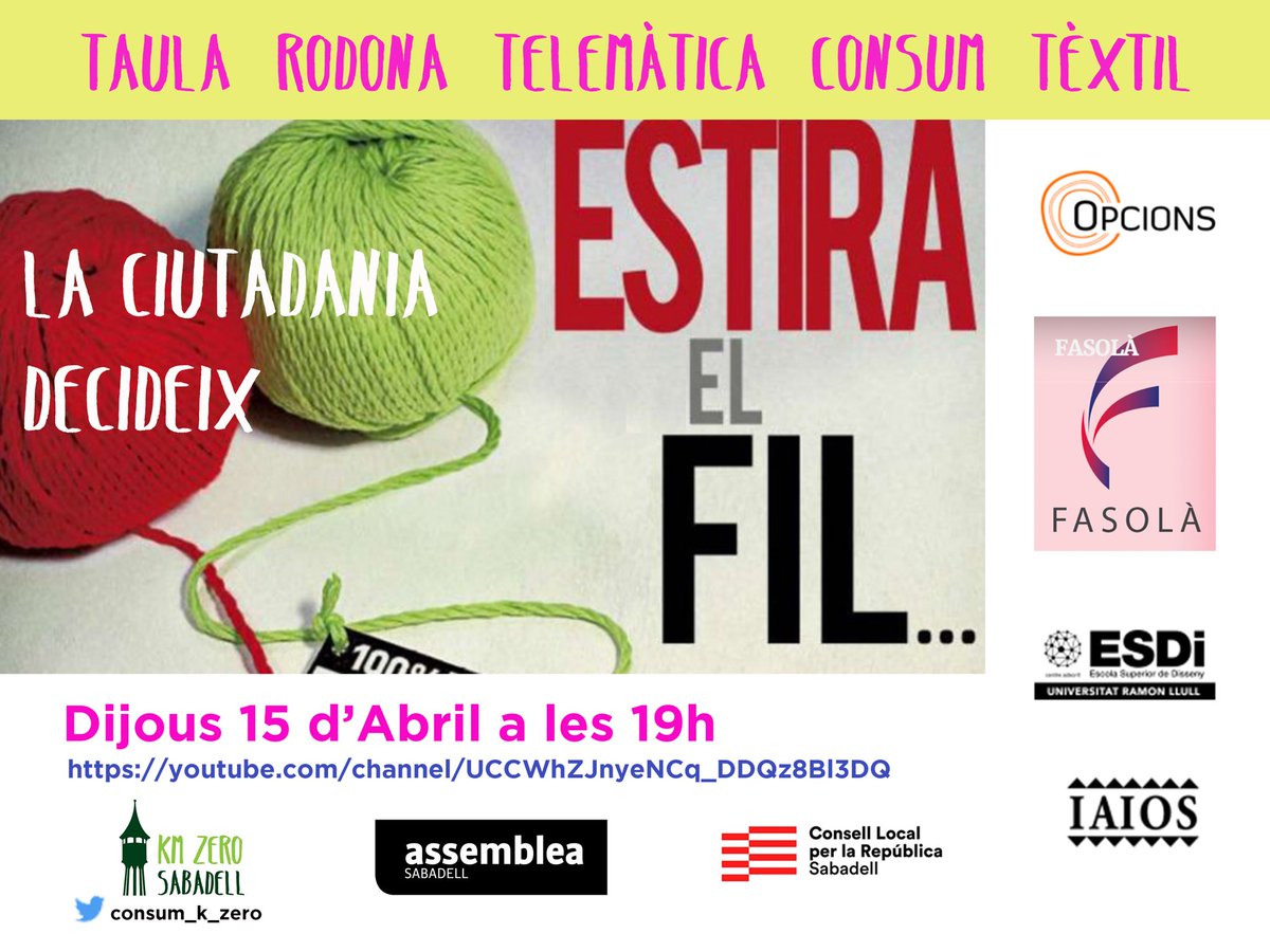 consum_k_zero's tweet image. Hi ha vida més enllà de la fast-fashion? @SBDxI @CxRSabadell #opcions #iaios #esdi #fasola